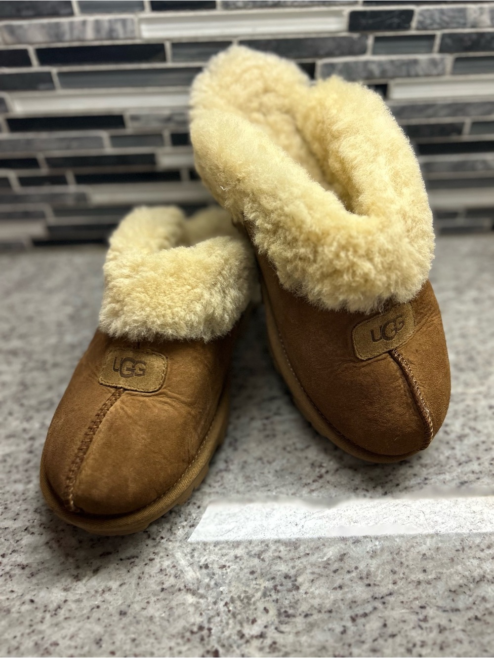 UGG womens Chestnut Shearling-Lined Slippers size 11